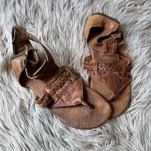 Braided Leather Sandals with Unique Design